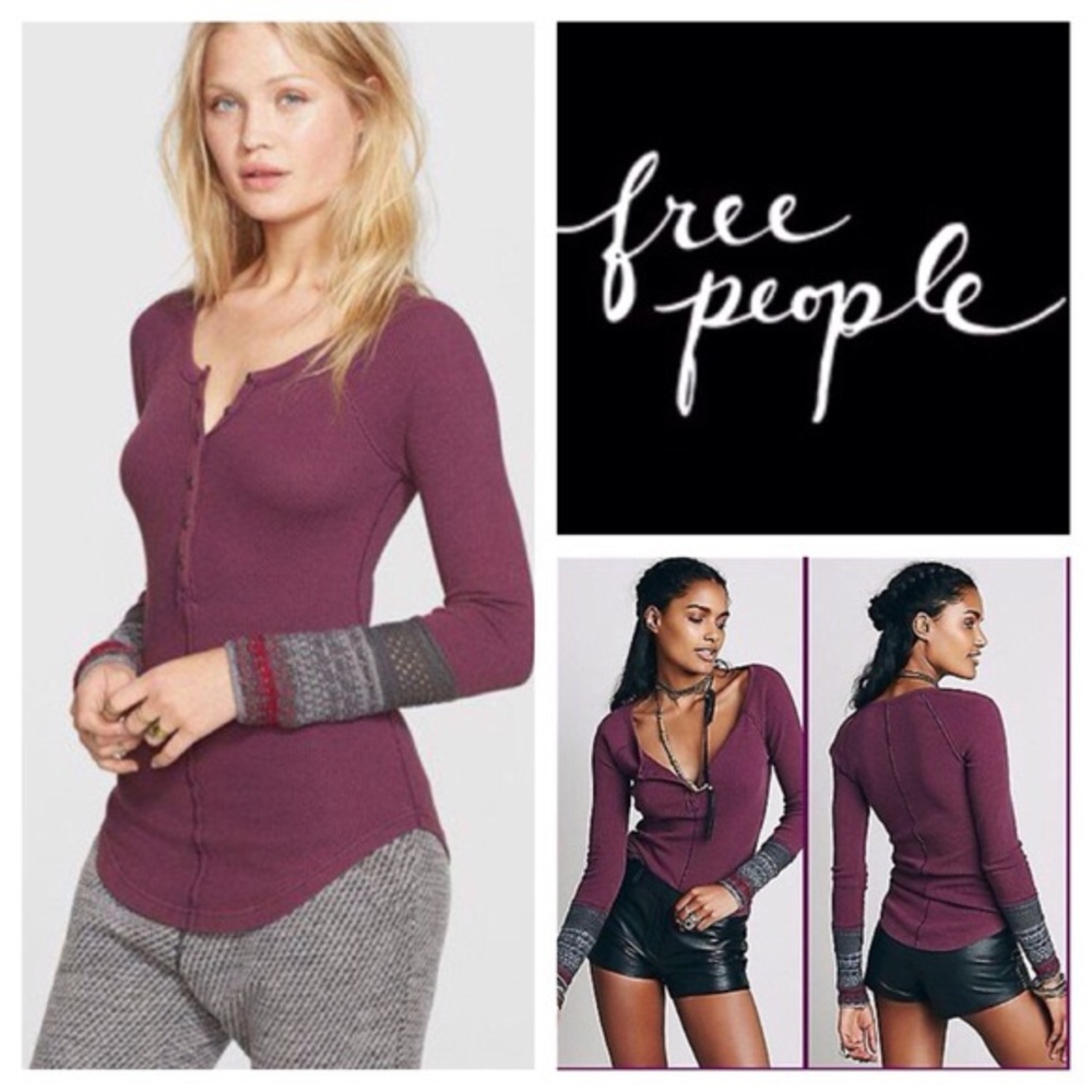 Free People thermal long sleeve top